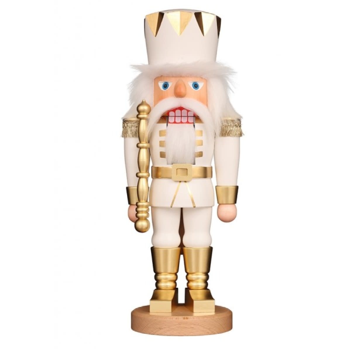 Christian Ulbricht 32-826 Ulbricht Nutcracker King White and Gold 16.5 inches