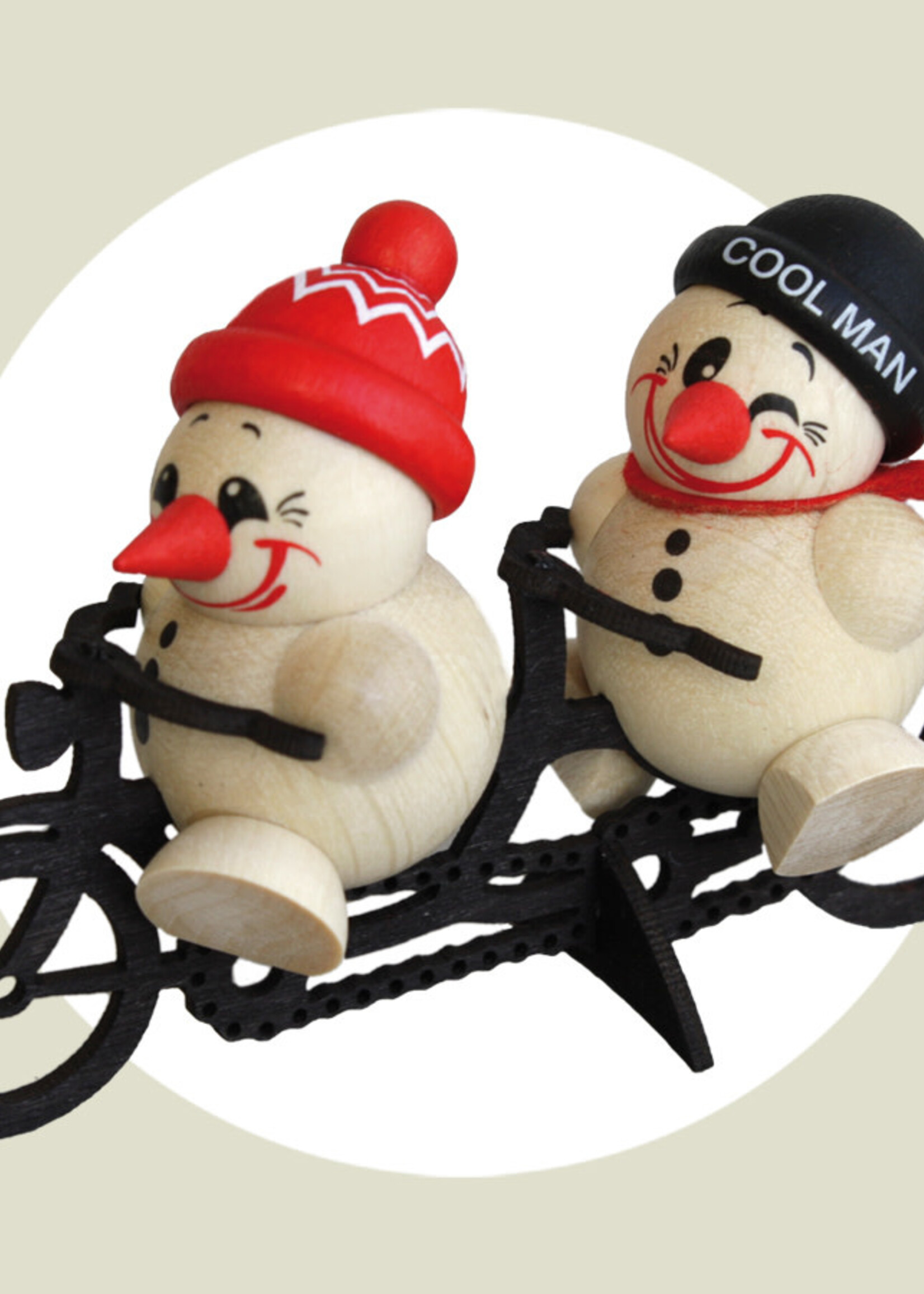 651 Cool Man Fritz & Freddy on a Tandem Bicycle Figurine