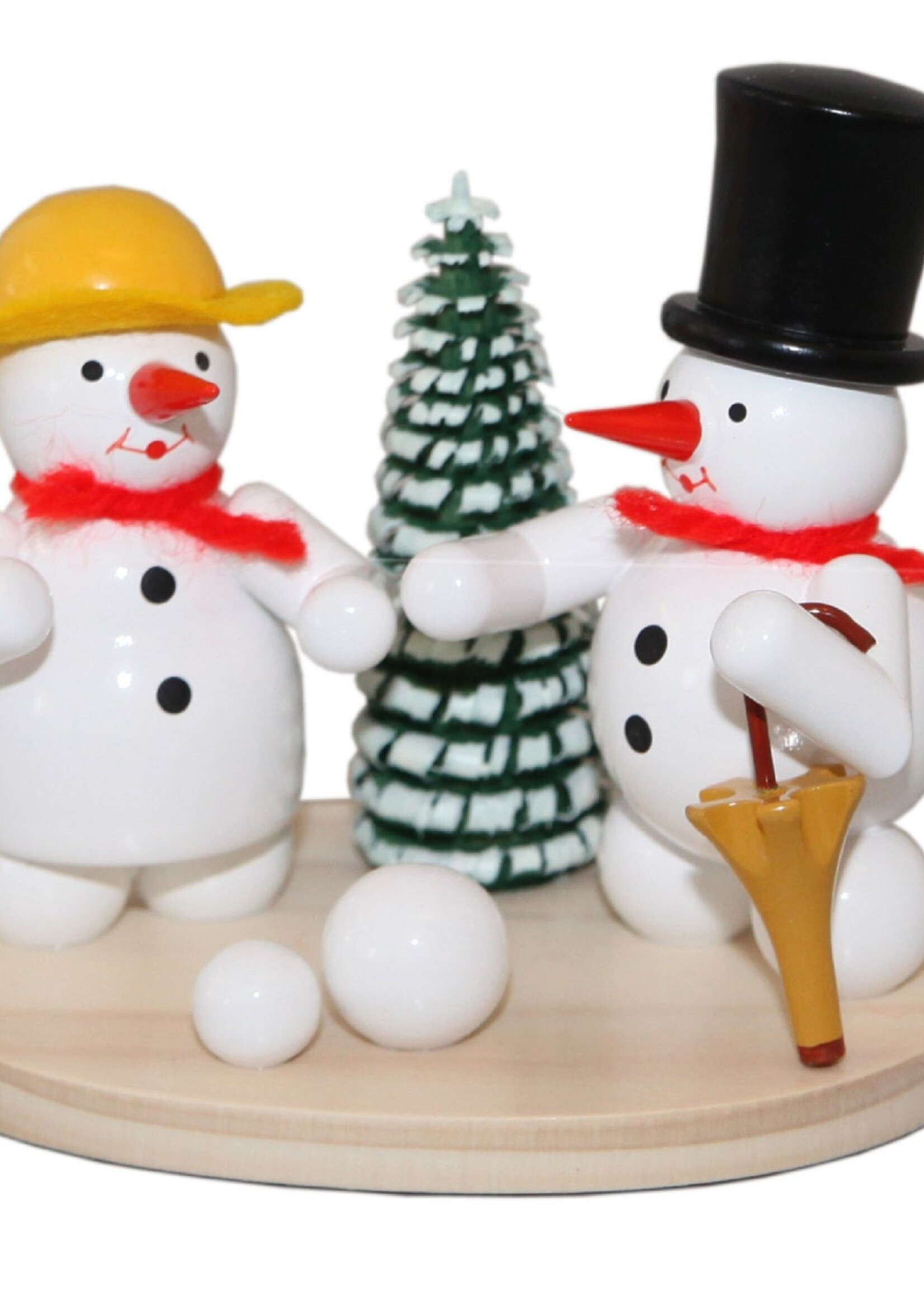 Zenker 001-110 Snowman Couple with Snowballs Figurine