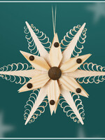 Rudolph 345  Chipping Wood Ornament Black Dot - Approx 4 inches wide