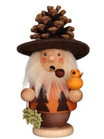 Christian Ulbricht 01-0546 Ulbricht Smoker-Natural Pinecone Man w/ Bird 5.70 inches