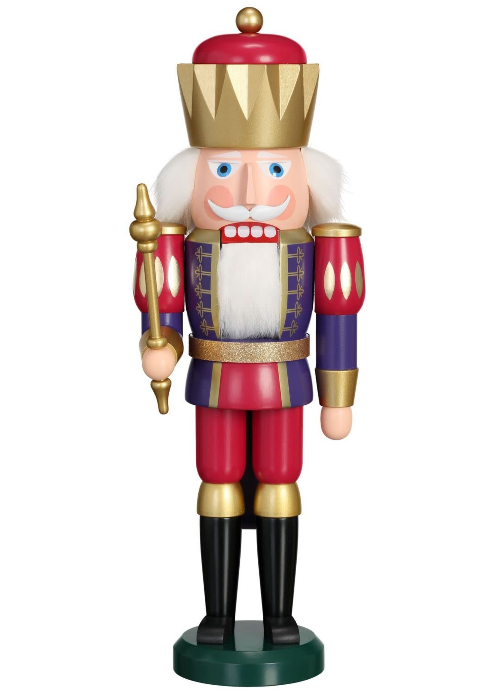 Seiffener Volkskunst eG 11255  Nutcracker Gold/Indigo King 15 inches