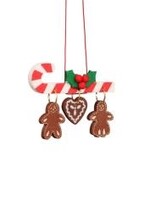 Christian Ulbricht 10-0438 Ulbricht Ornament -Candy Cane with Gingerbread - 2 inches