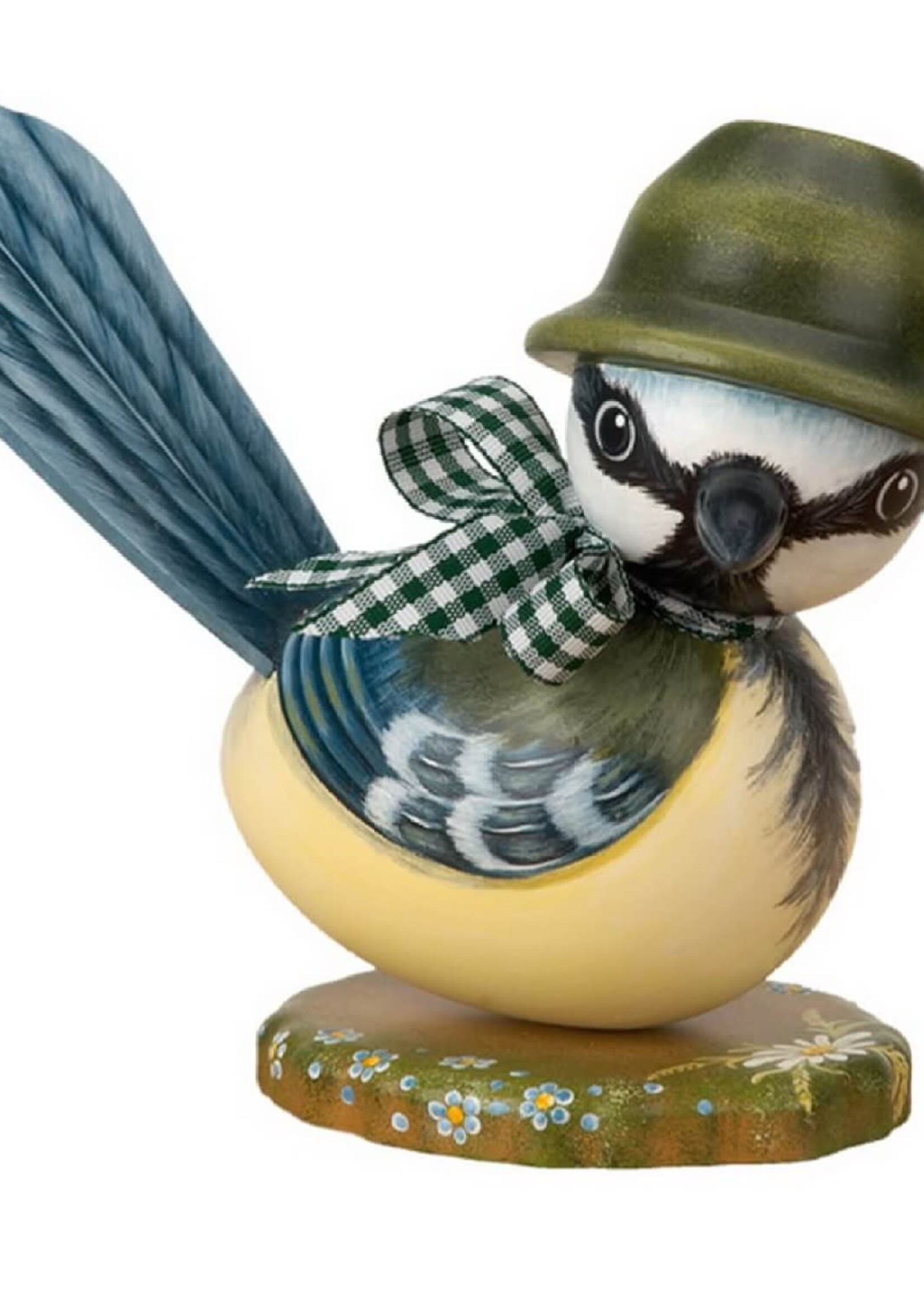 303h3001 Blue Titmouse Seppl Green Hat  6 inches