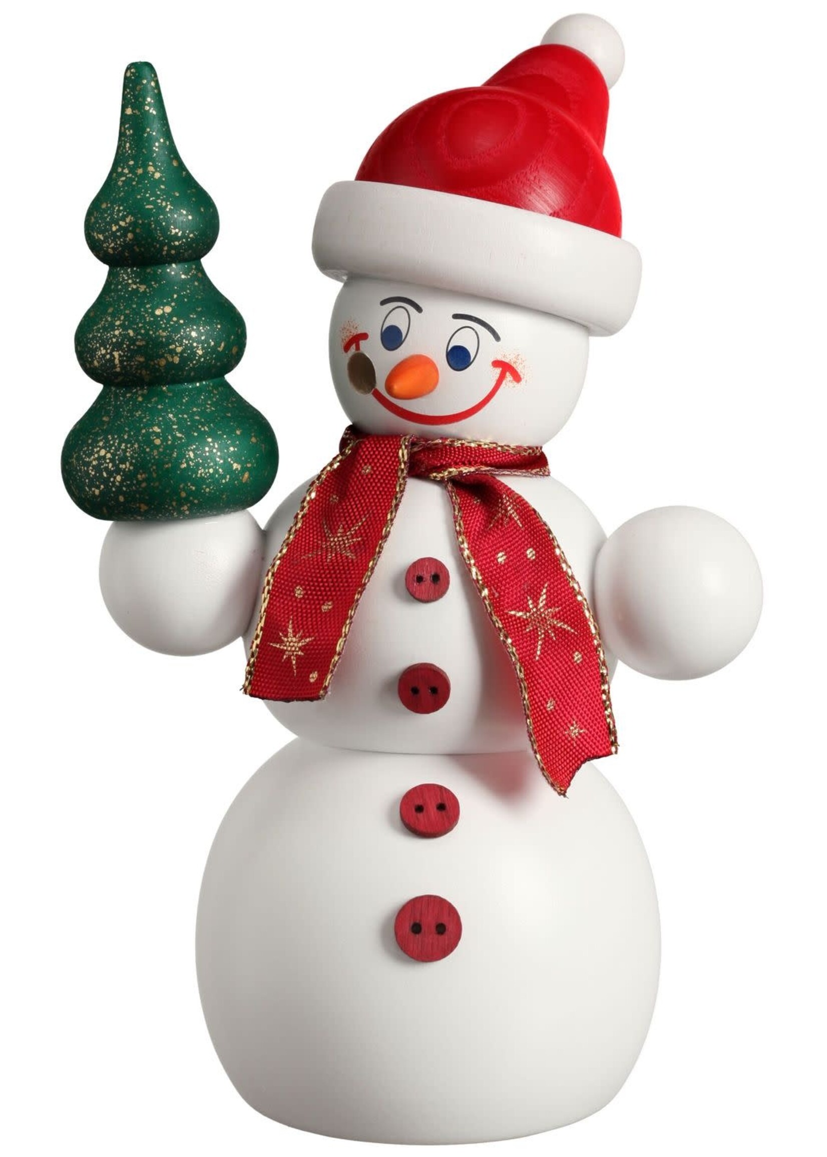 Seiffener Volkskunst eG 12212 Smoking man snowman Santa Claus  6 inches