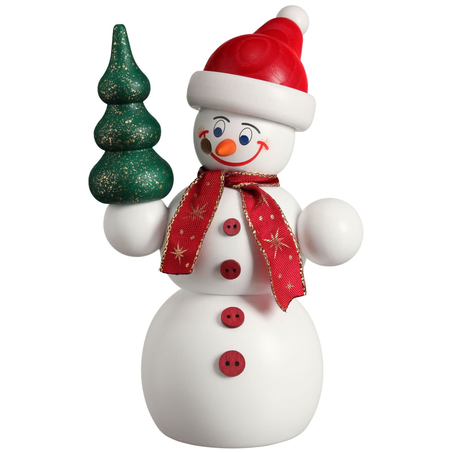 Seiffener Volkskunst eG 12212 Smoking man snowman Santa Claus  6 inches