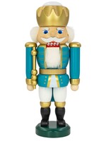 Seiffener Volkskunst eG 11975 Nutcracker King Exclusive Turquoise    10 inches