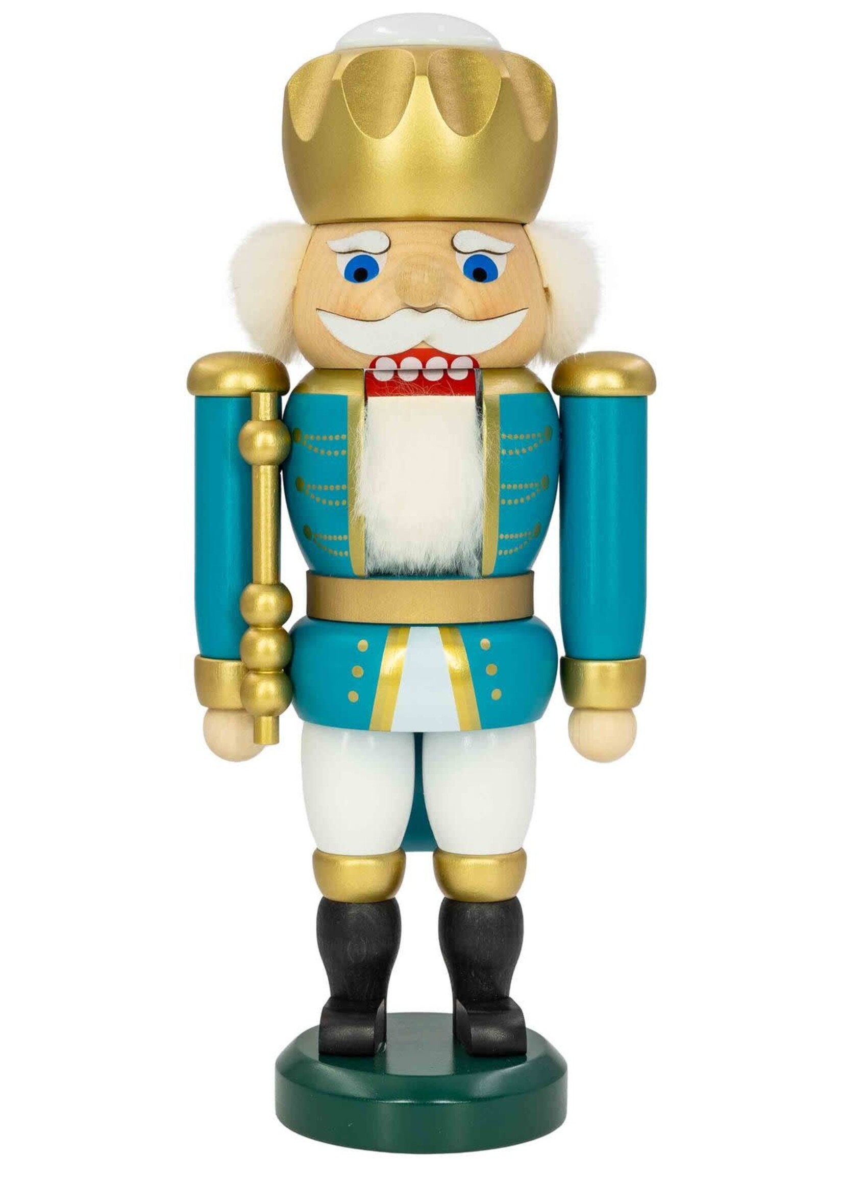 Seiffener Volkskunst eG 11975 Nutcracker King Exclusive Turquoise    10 inches