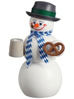 Seiffener Volkskunst eG 12215 Smoker Snowman Bavarian  6 inches