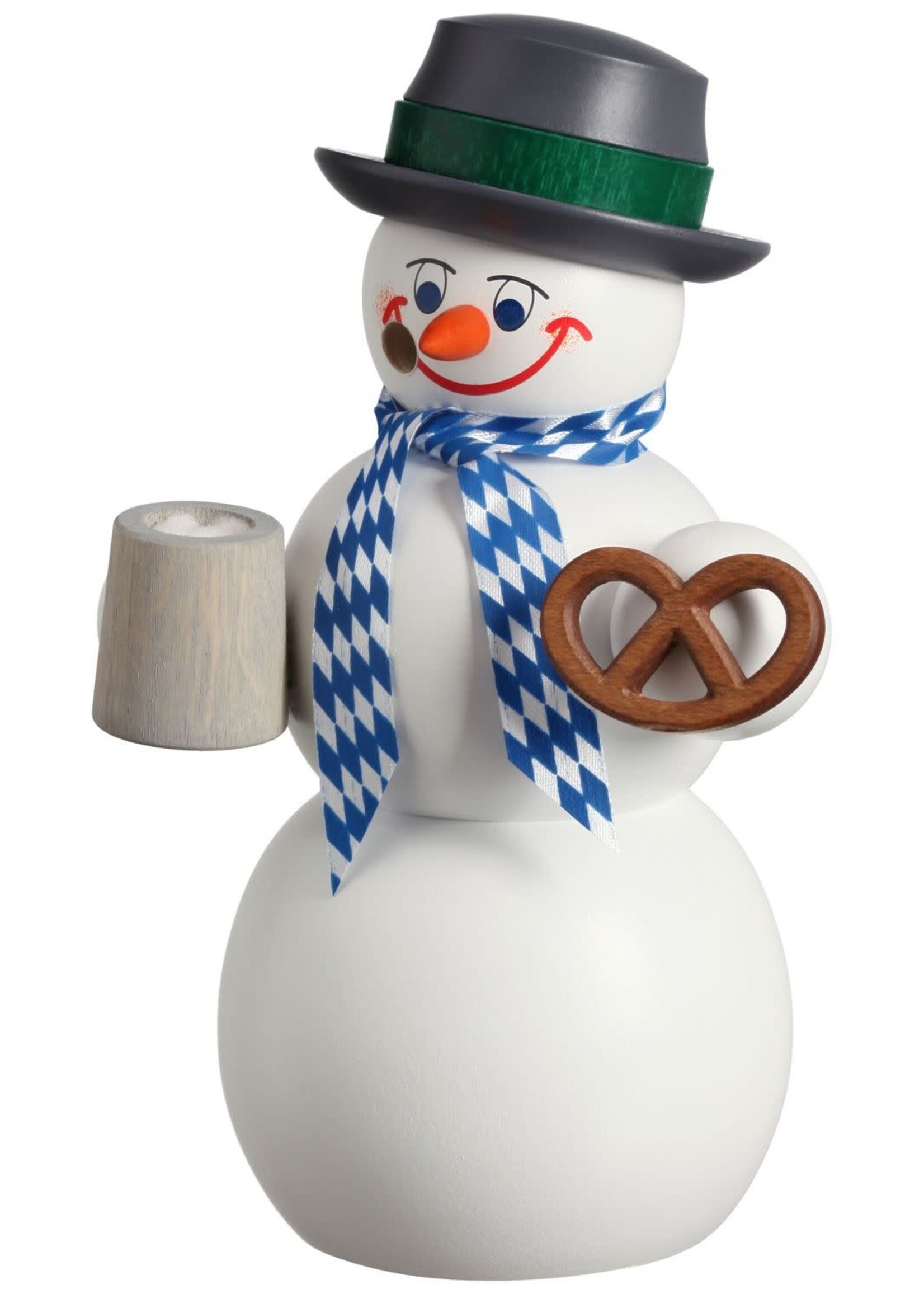 Seiffener Volkskunst eG 12215 Smoker Snowman Bavarian 6 inches