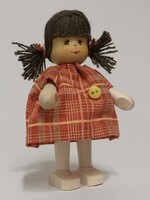 Anne Krebs 173-1 Miniature Doll Girl Button Dress Brunette  7.5 cm