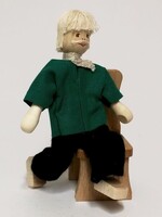 Anne Krebs 231 Miniature Doll Opa, Green Jacket  12.5 cm