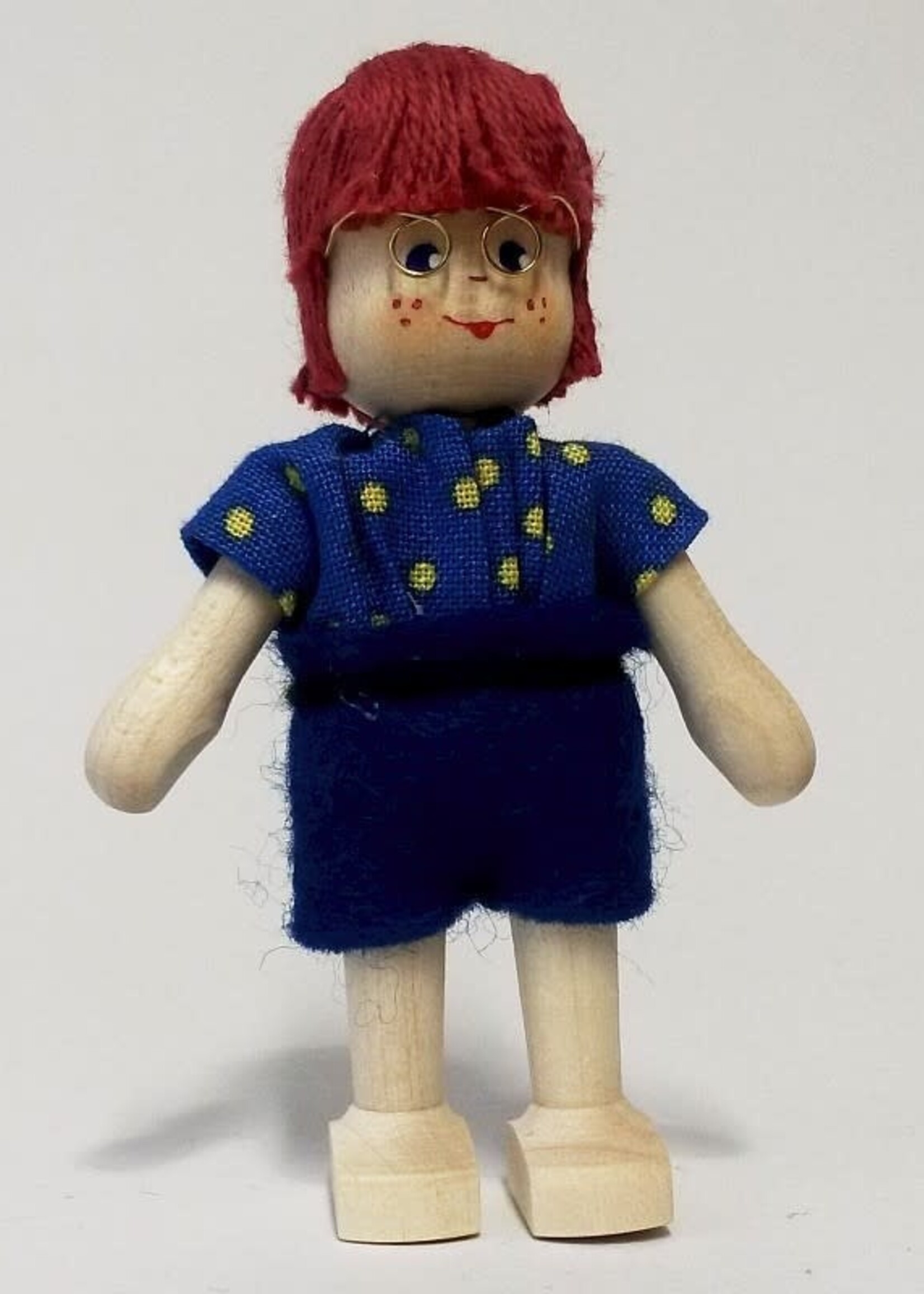 Anne Krebs 122 Miniature Doll - Boy with Glasses 7.5cm