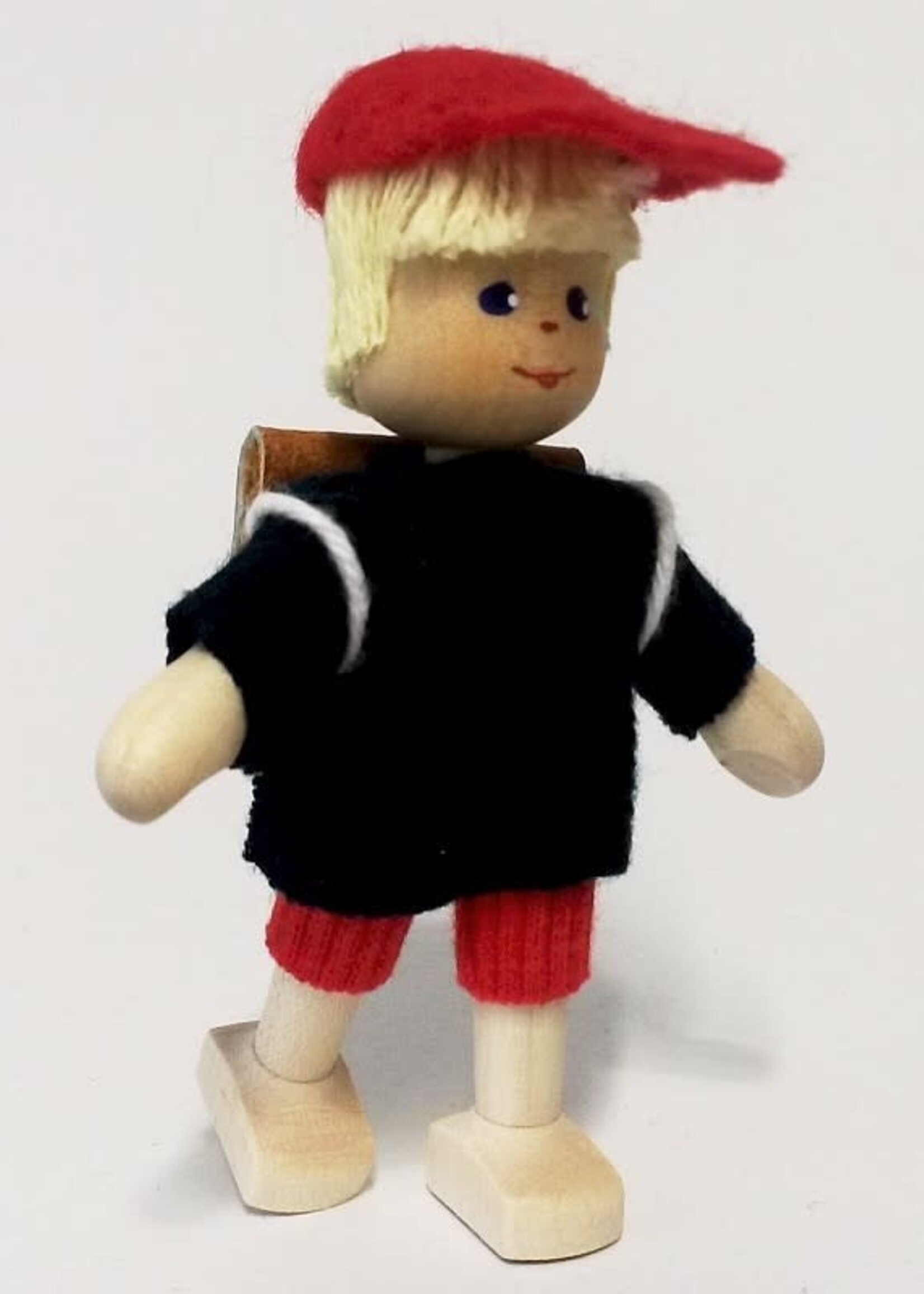 Anne Krebs 128-0 Miniature Doll - Boy, School Bag, Blonde  7.5cm