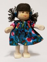 Anne Krebs 129-1 Miniature Doll - Girl, School Bag,  Brunette 7.5cm