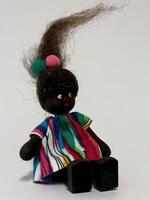 Anne Krebs 133-1 Miniature Doll  - Girl, Dress-colorful From Africa   7.5cm