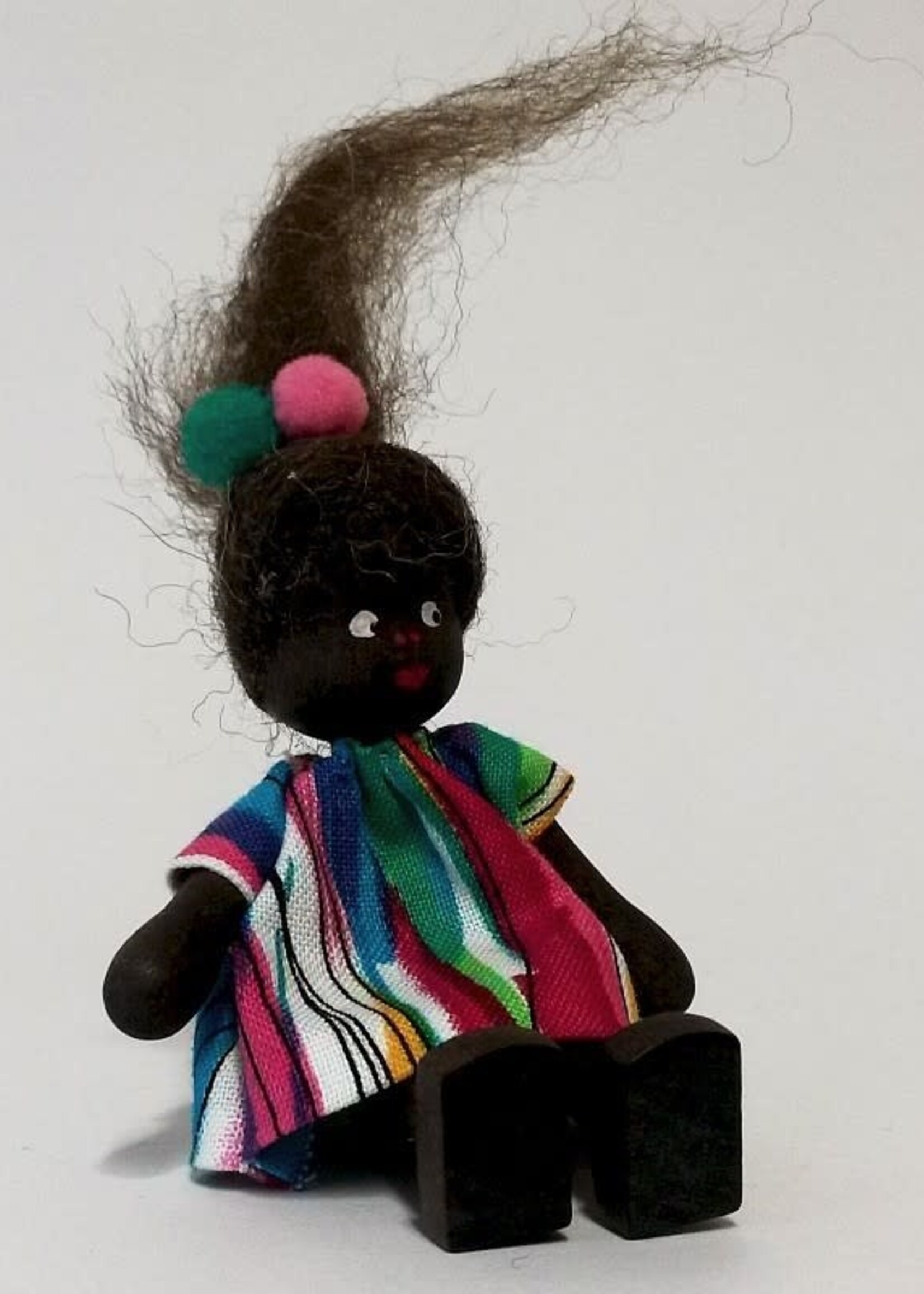 Anne Krebs 133-1 Miniature Doll  - Girl, Dress-colorful From Africa   7.5cm