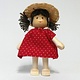 Anne Krebs 136-1 Miniature Doll - Girl, Hat, Braids- Brunette 7.5cm