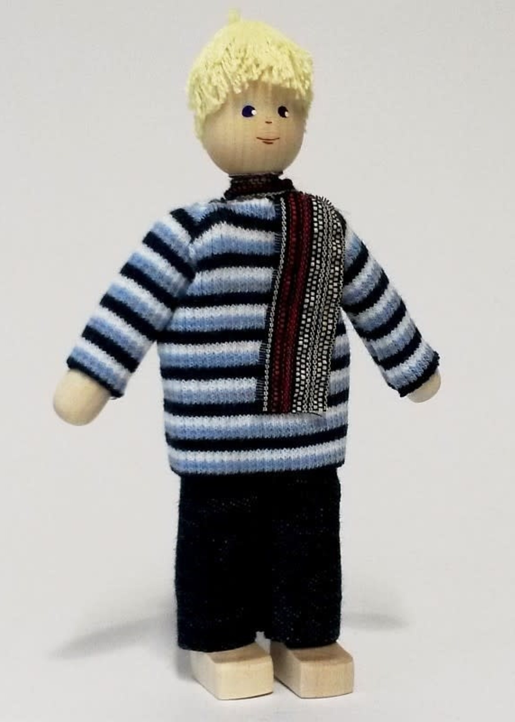 Anne Krebs 288 Miniature Doll Father Blue/White Sweater, blonde 12.5cm