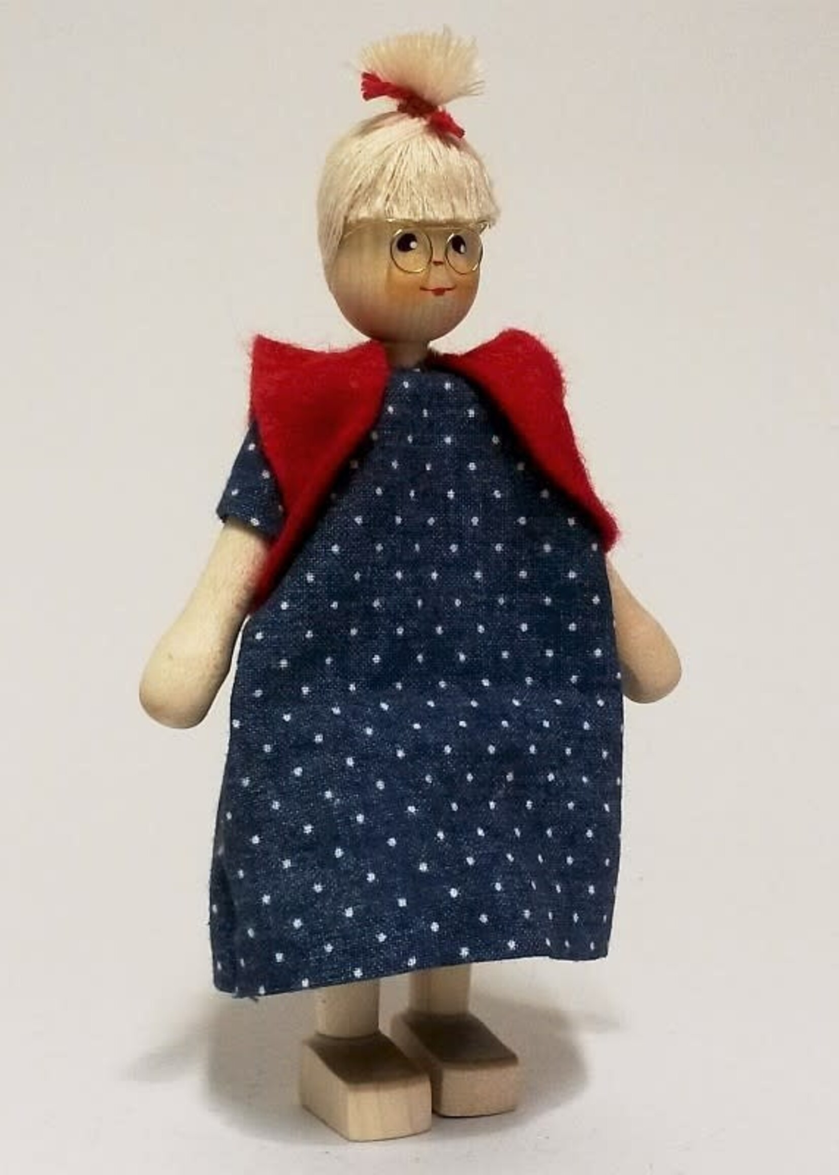 Anne Krebs 296 Miniature Doll Grandma, Dress, Vest 12.5cm