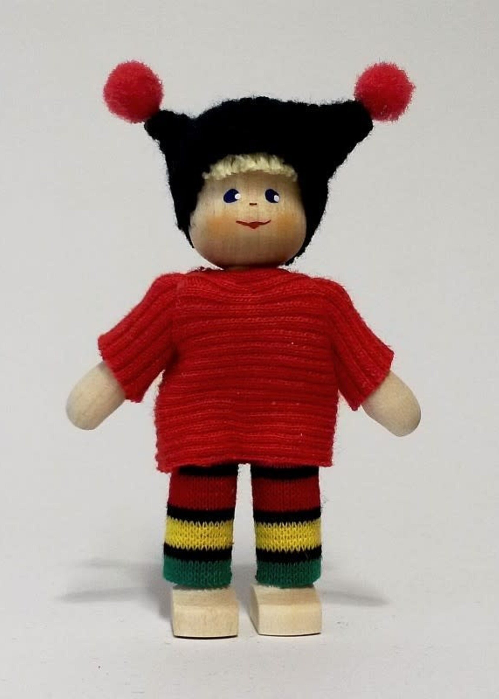 Anne Krebs 159-0 Miniature Doll with Pom Pom Hat 7.5cm