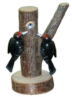 7211 - Two Black Woodpeckers on Tree Trunk
