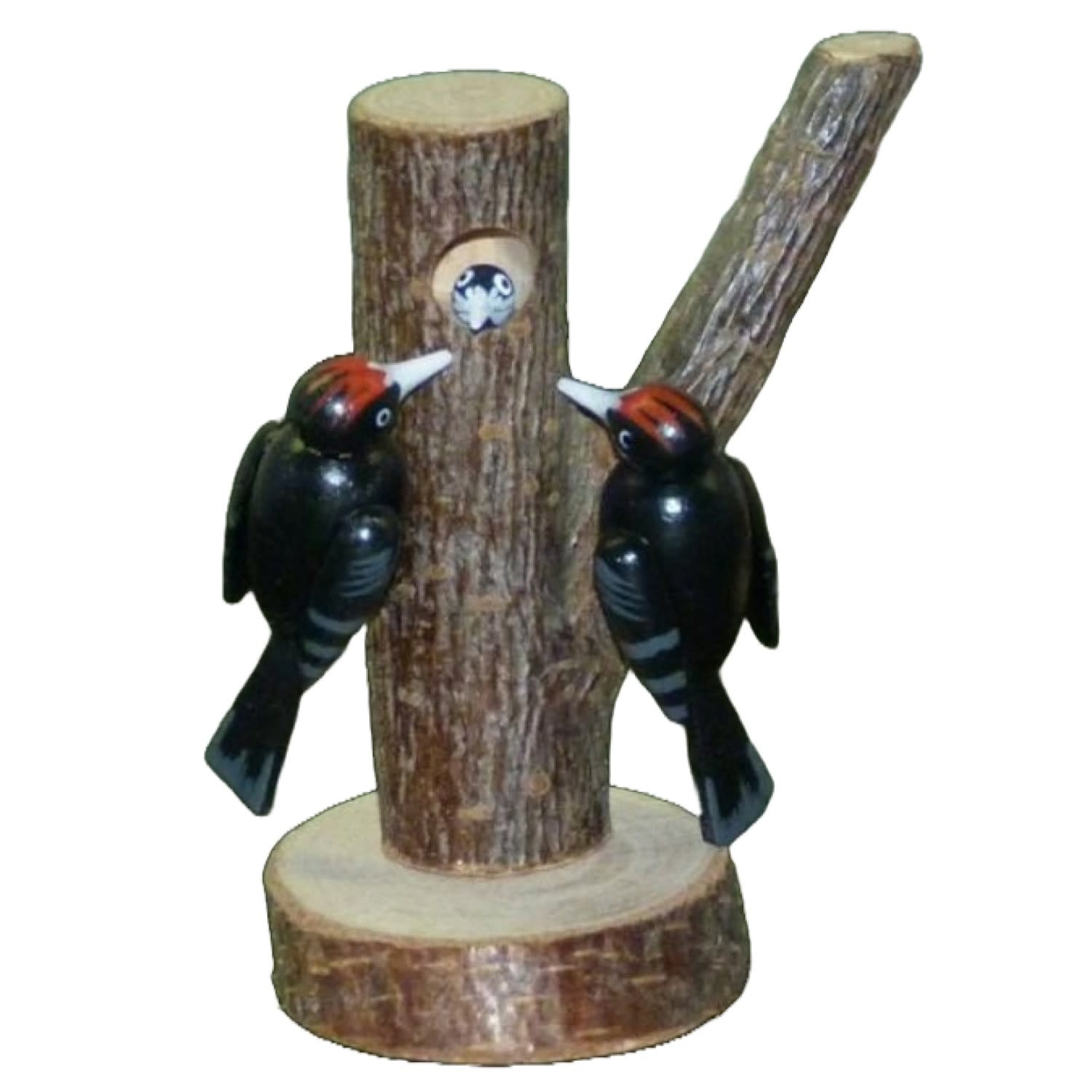 Uwe Kluge 7211 - Two Black Woodpeckers on Tree Trunk