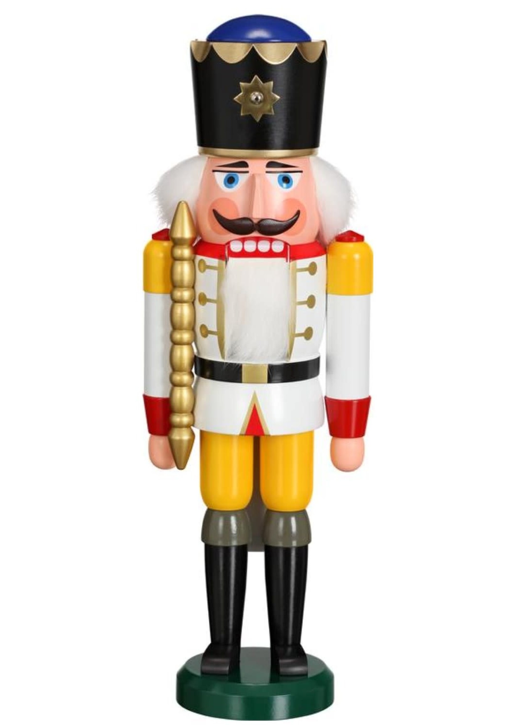 Seiffener Volkskunst eG 11201/3 - White King  Nutcracker 15.4 inches