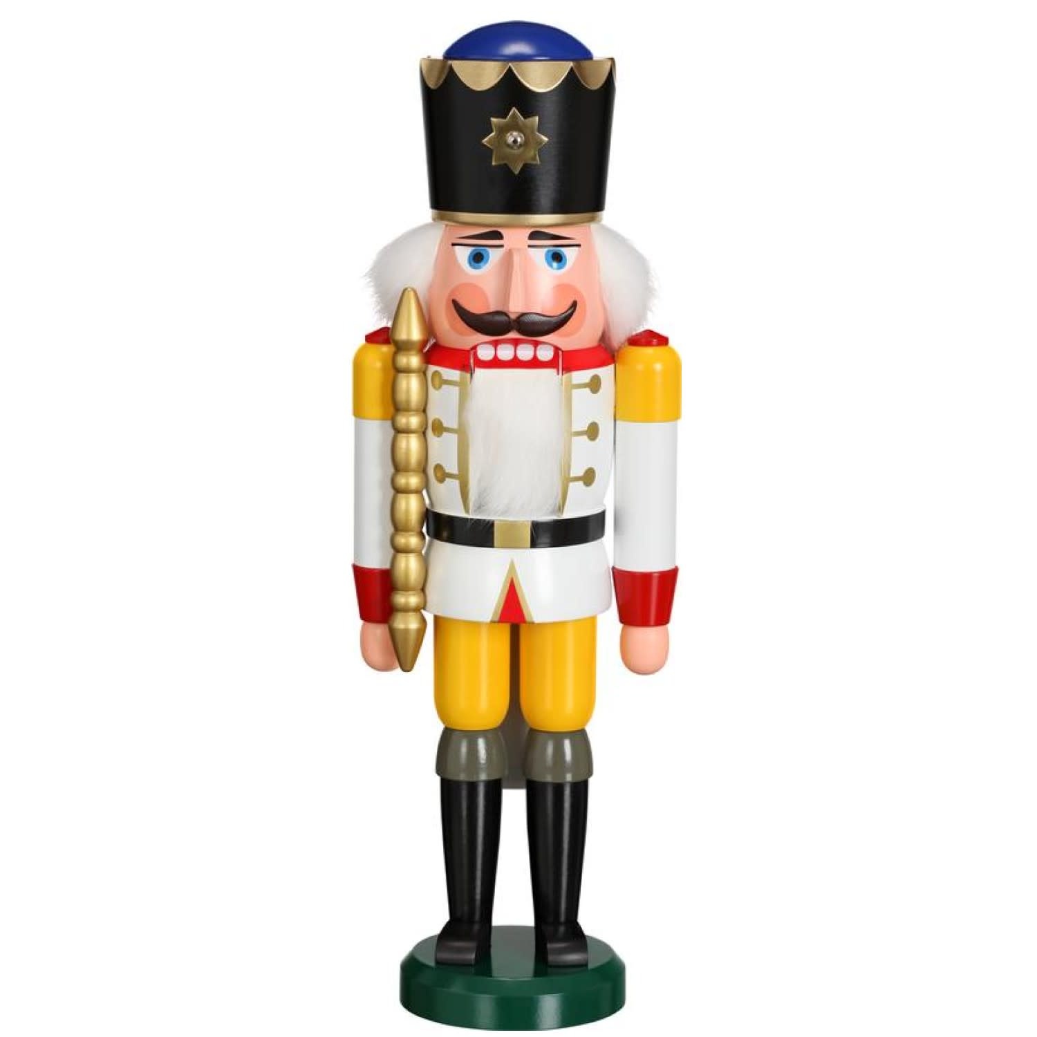 Seiffener Volkskunst eG 11201/3 - White King  Nutcracker 15.4 inches