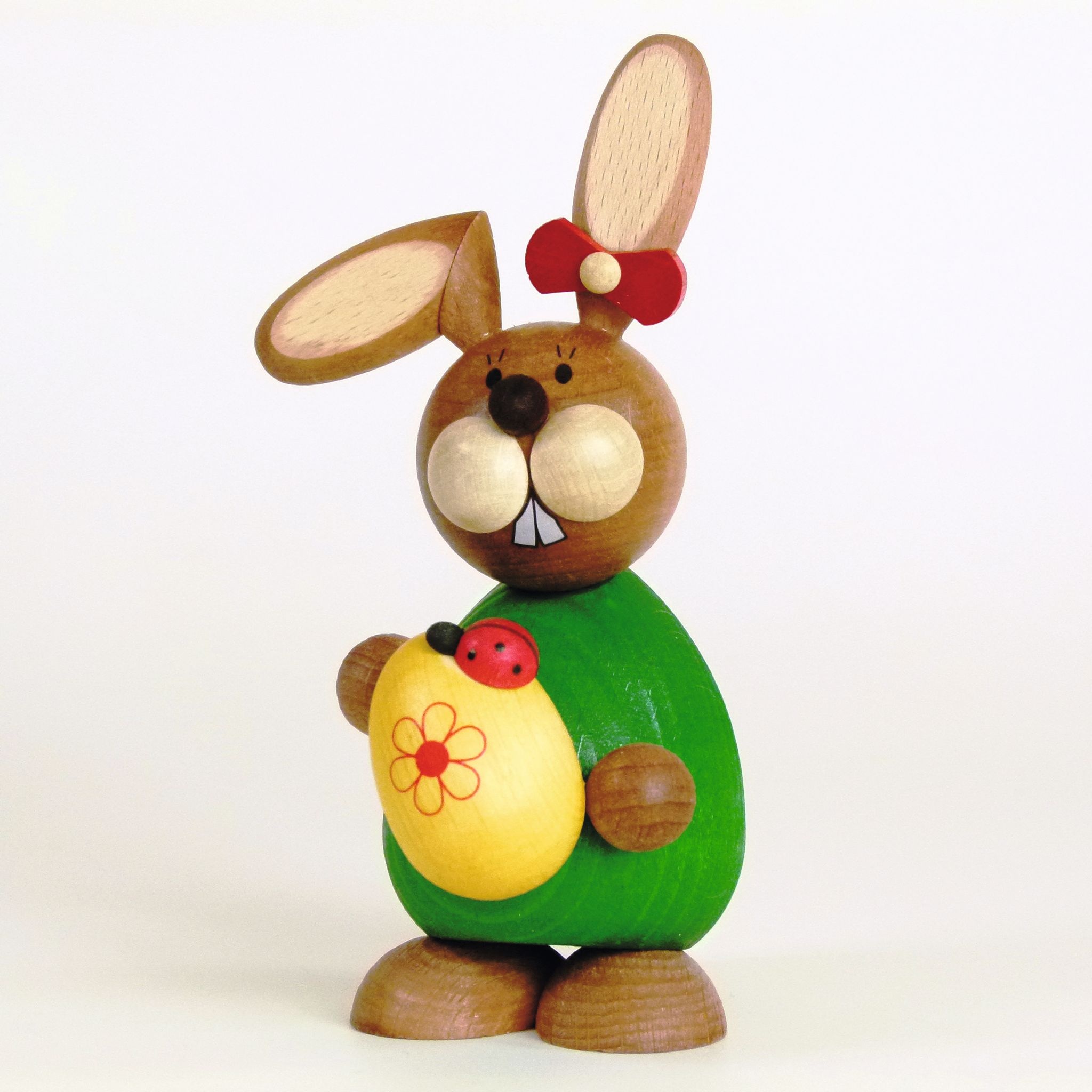 Ullrich 0973 Bunny standing with large yellow egg & beetle