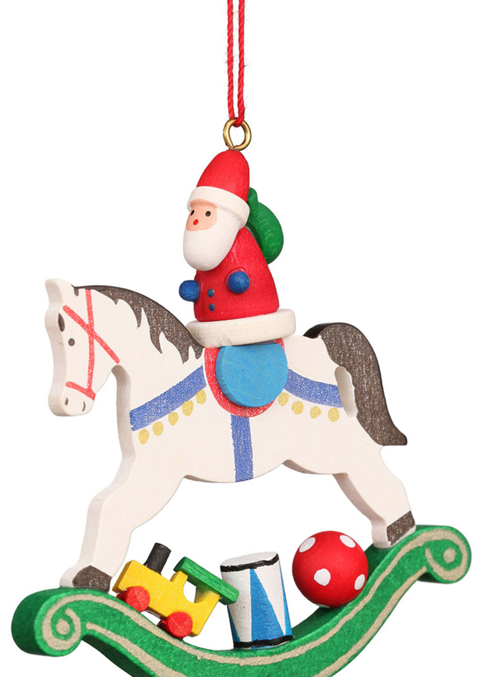 Christian Ulbricht 10-0603 Ulbricht Ornament - Santa on Rocking Horse