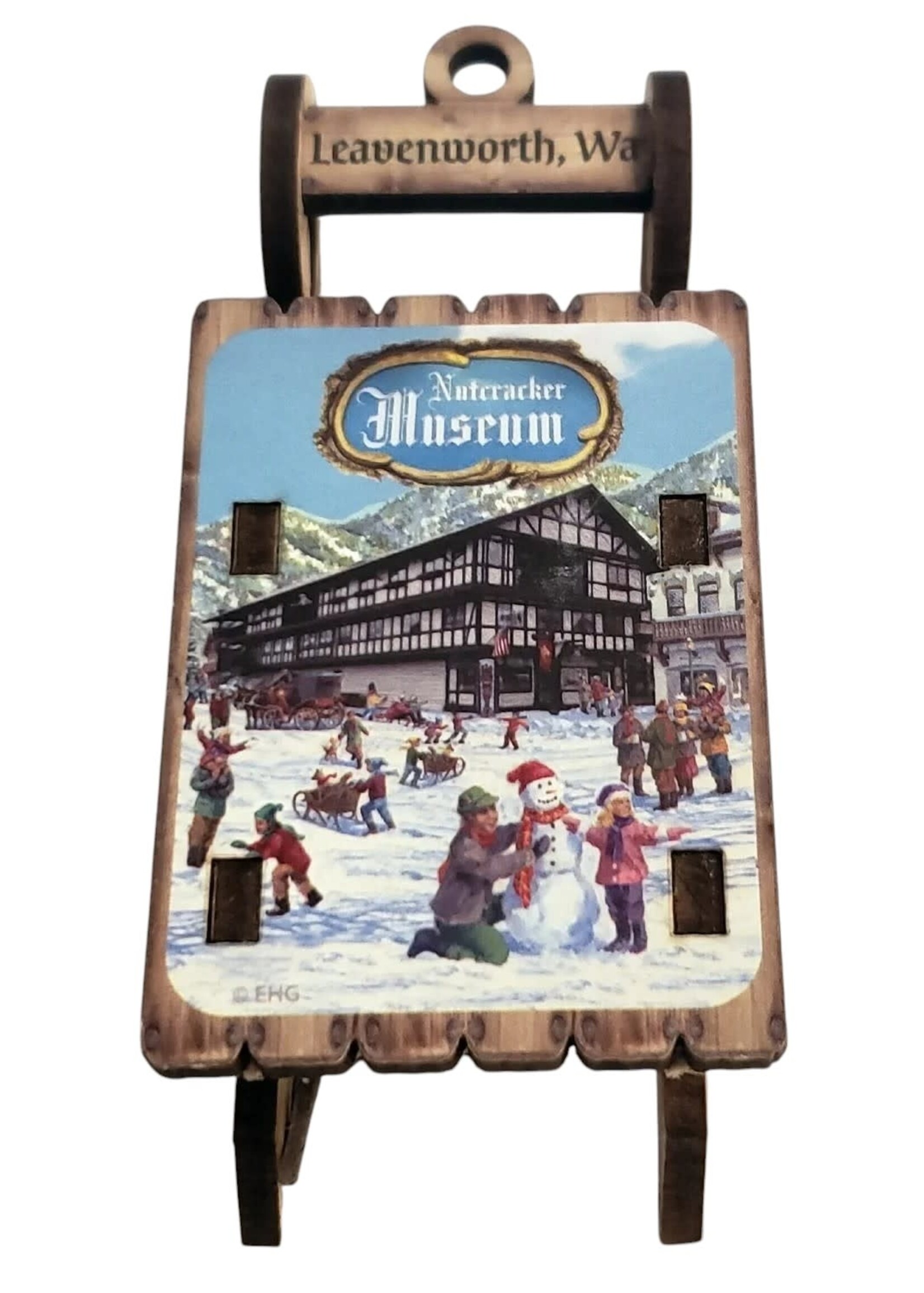 Z-NM-M754 Magnet- Snow Sled - Nutcracker Museum