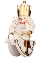 Christian Ulbricht 32-408 Ulbricht Nutcracker Rider King White/Gold  10 inches