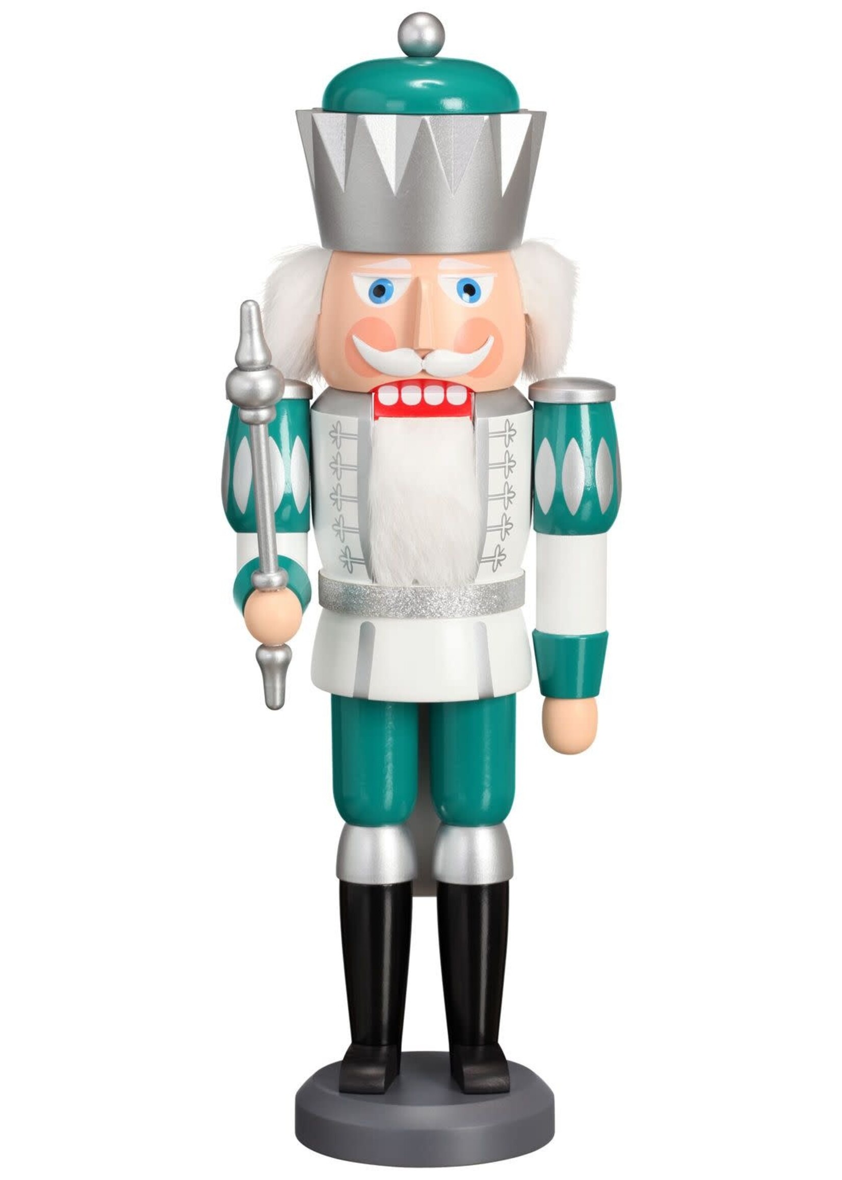 Seiffener Volkskunst eG 11263 Nutcracker - King Exclusive white silver 15.7 inches