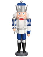 Seiffener Volkskunst eG 11262 Nutcracker King, Exclusive white, silver, blue  15 inches