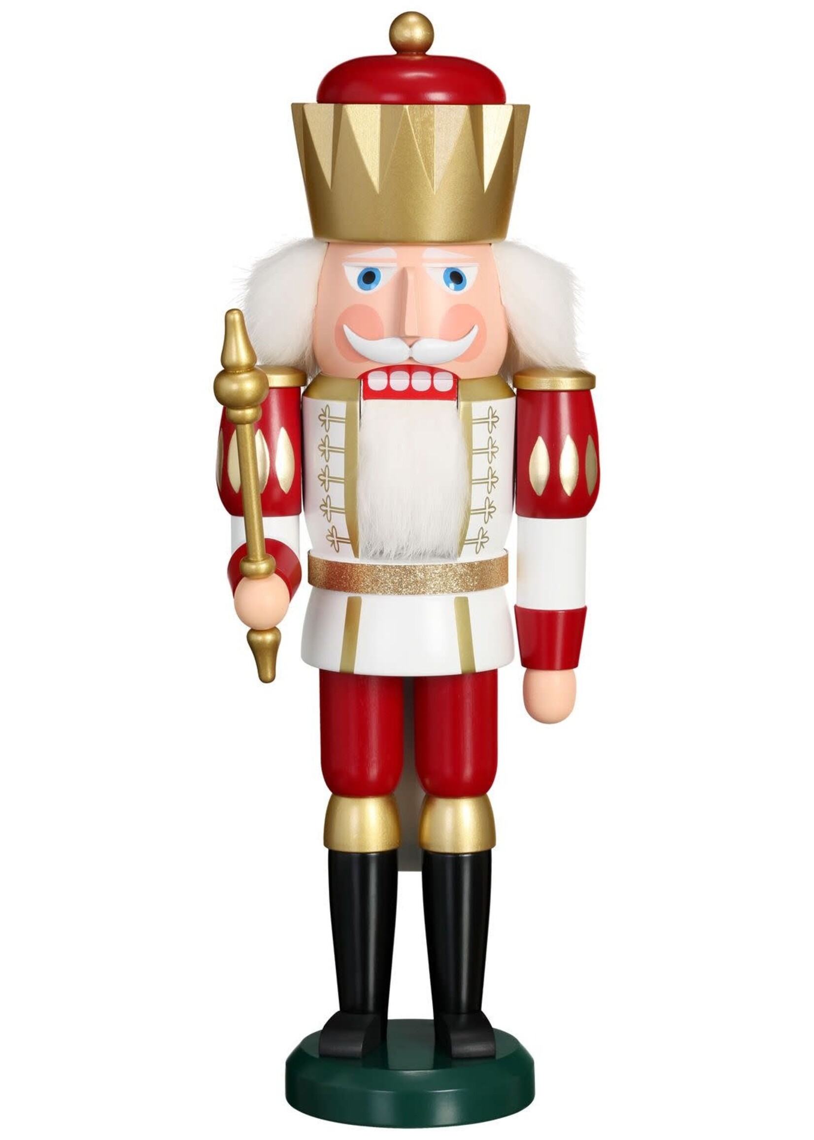 Seiffener Volkskunst eG 11251 Nutcracker White, Gold, Red King  15.7 inches