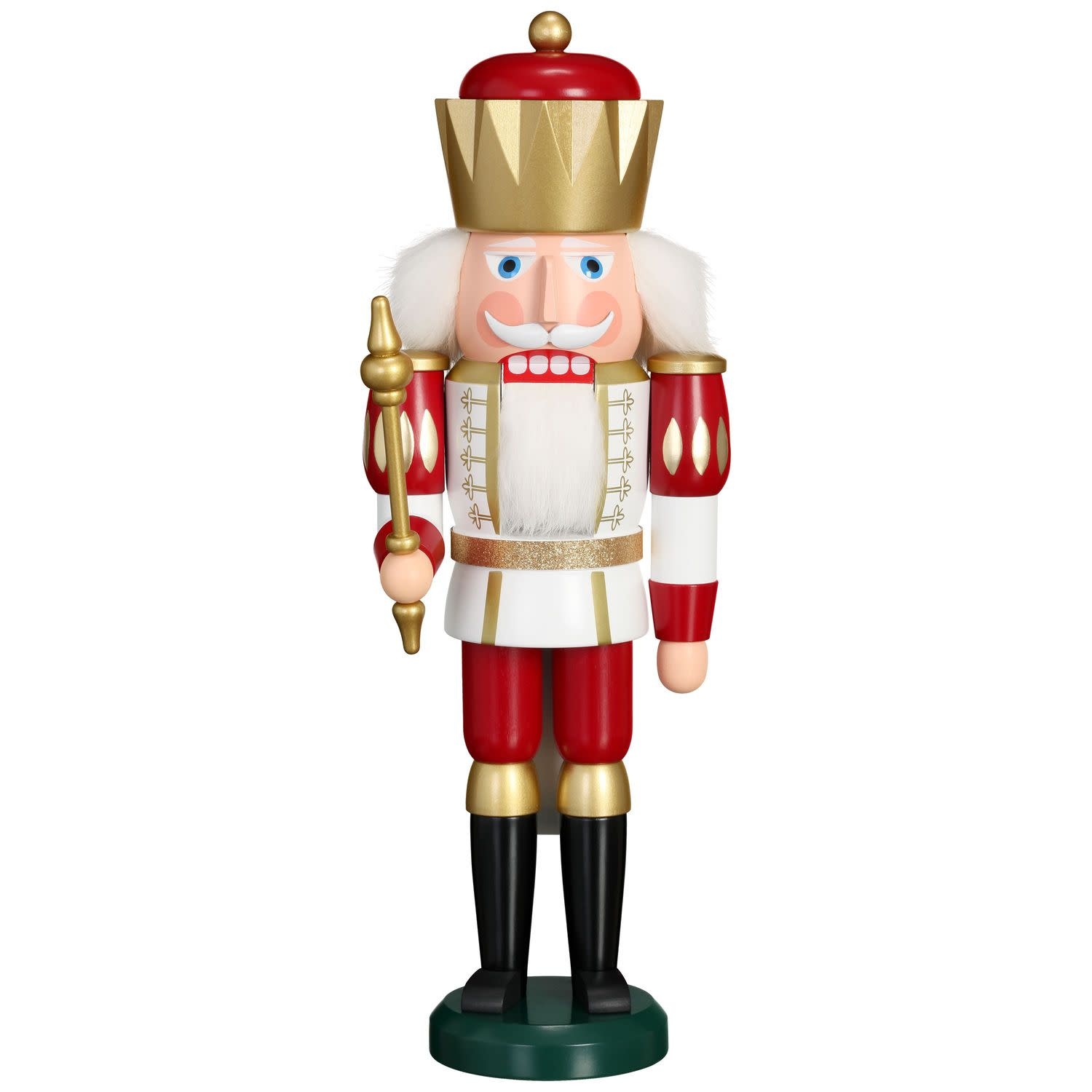 Seiffener Volkskunst eG 11251 Nutcracker White, Gold, Red King  15.7 inches