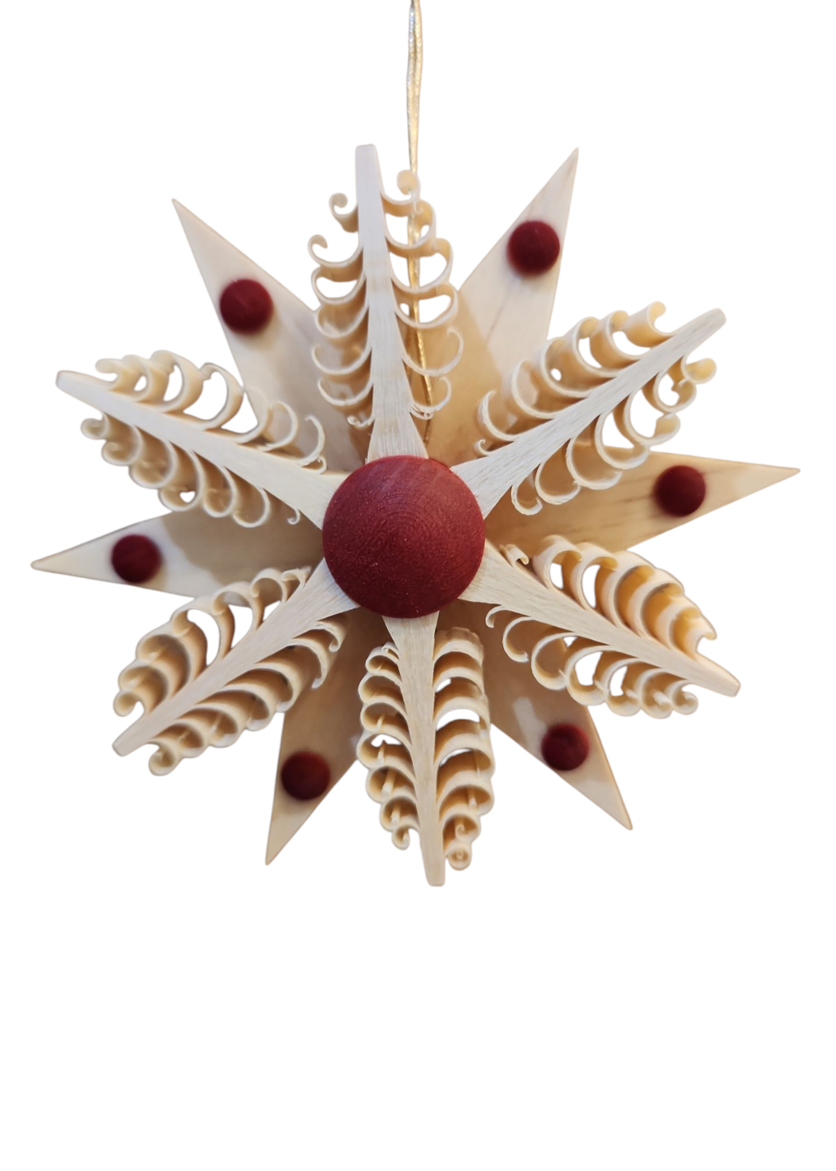 Rudolph 328/R P Chipping Wood Ornaments Red - Approx 3 inches