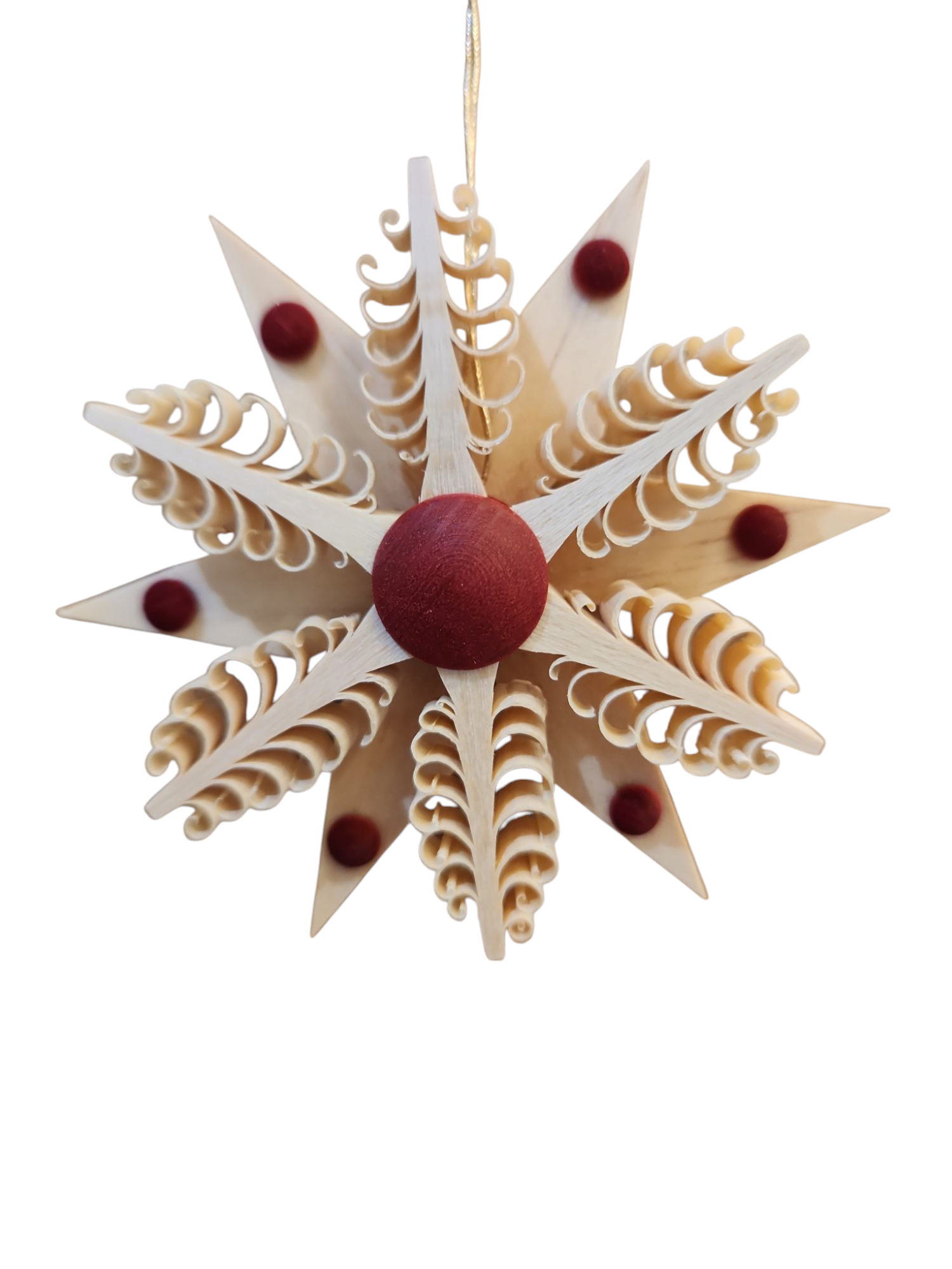 Rudolph 328/R P Chipping Wood Ornaments Red - Approx 3 inches