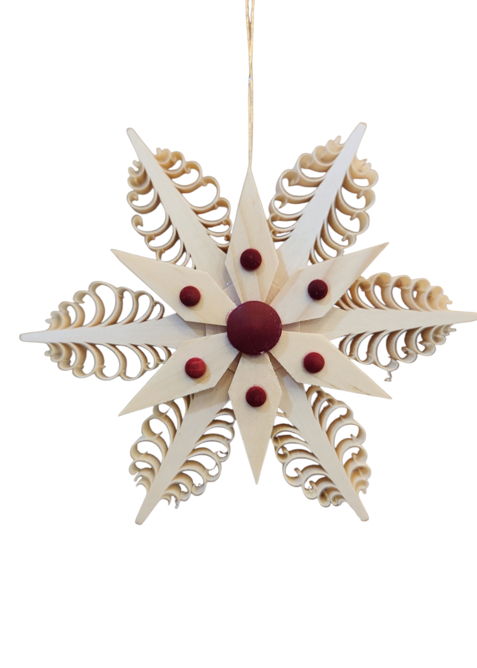Rudolph 345/R P Chipping Wood Ornaments Red  Approx 3 inches