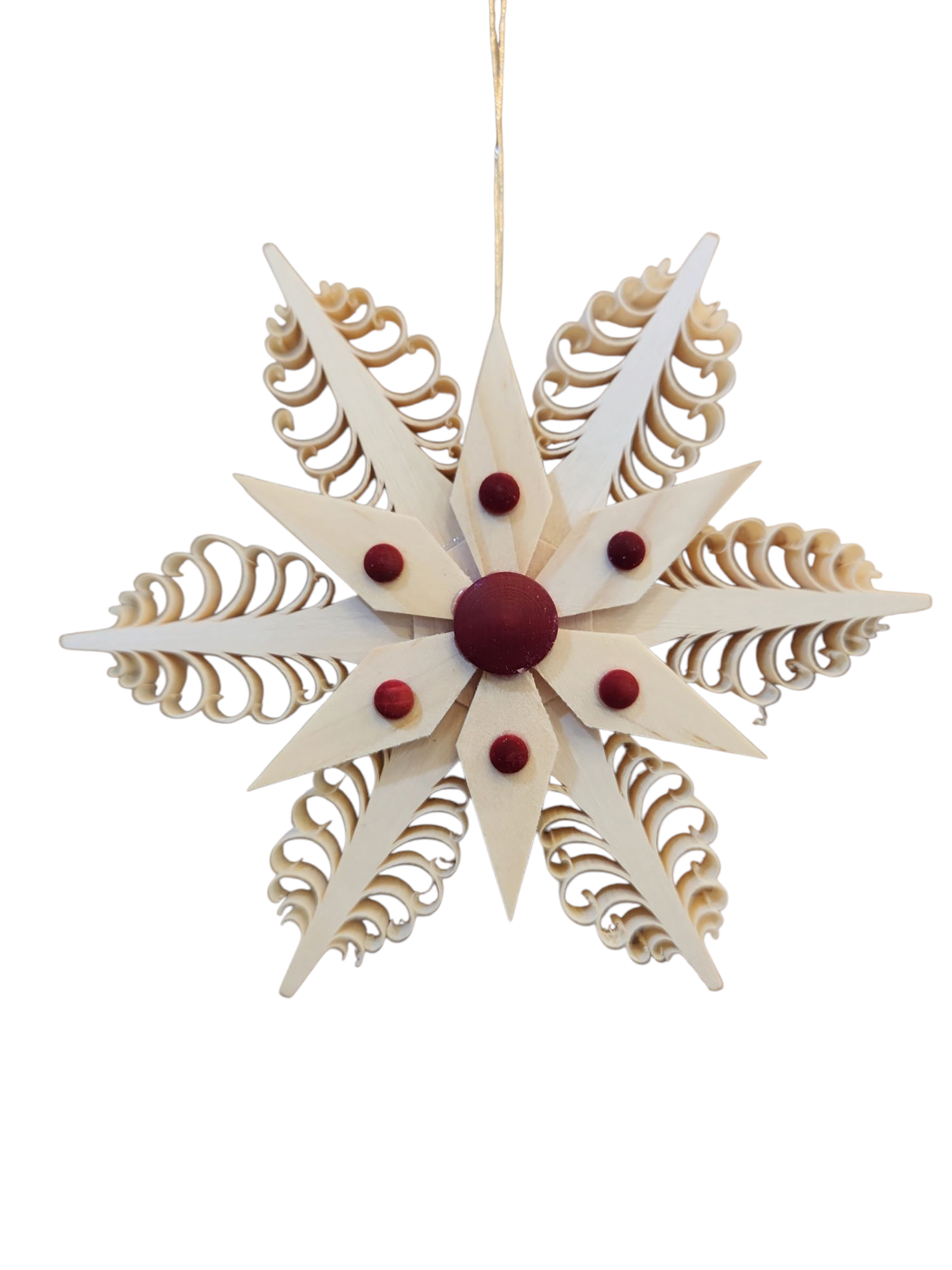 Rudolph 345/R P Chipping Wood Ornaments Red  Approx 3 inches