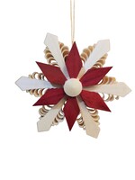 Rudolph 332/R Ornament Curly Wood Red Single - Approx 3 inches