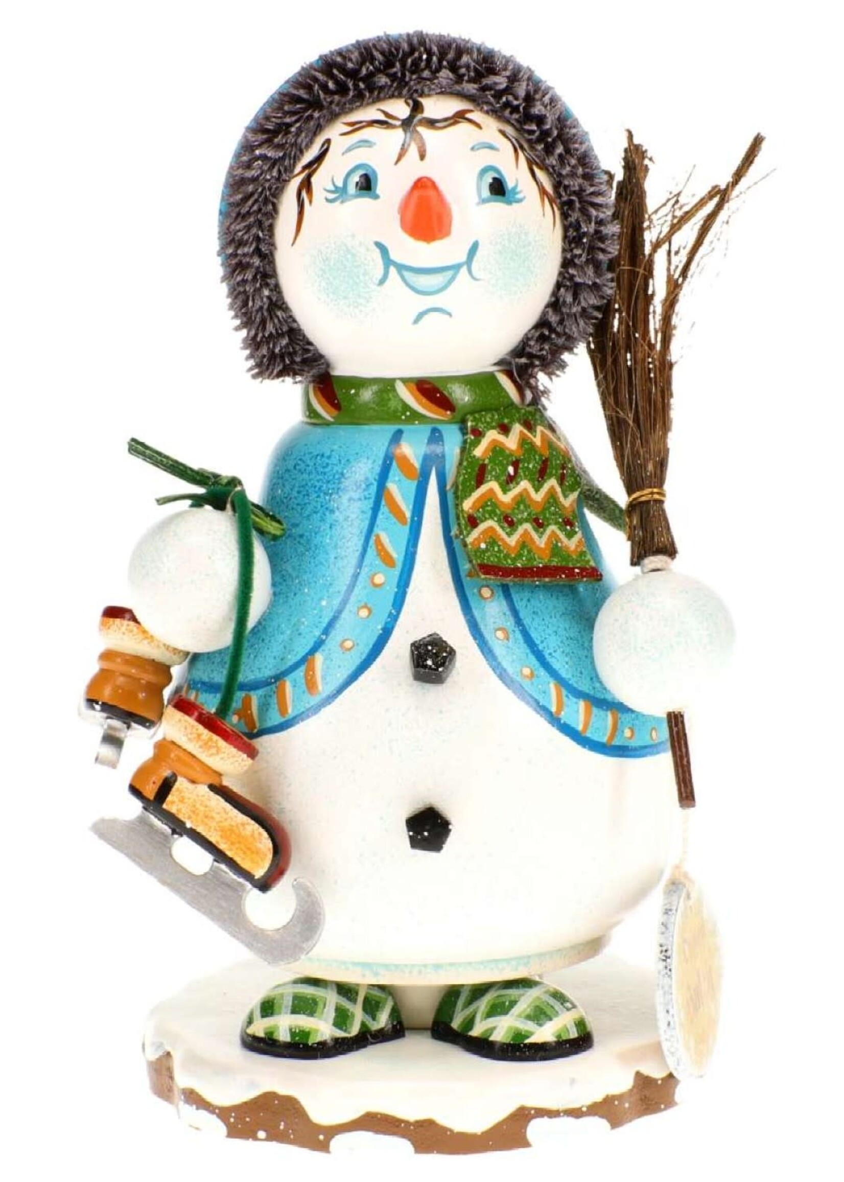 Hubrig 105h1204  Winter Children-Hubrig Snowman-with Skate  14cm