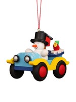 Christian Ulbricht 10-0936 Ulbricht Ornament - Snowman in Car  2.6 inches
