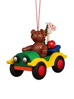Christian Ulbricht 10-0937 Ulbricht Ornament - Teddy Bear in Car  2.8 inches