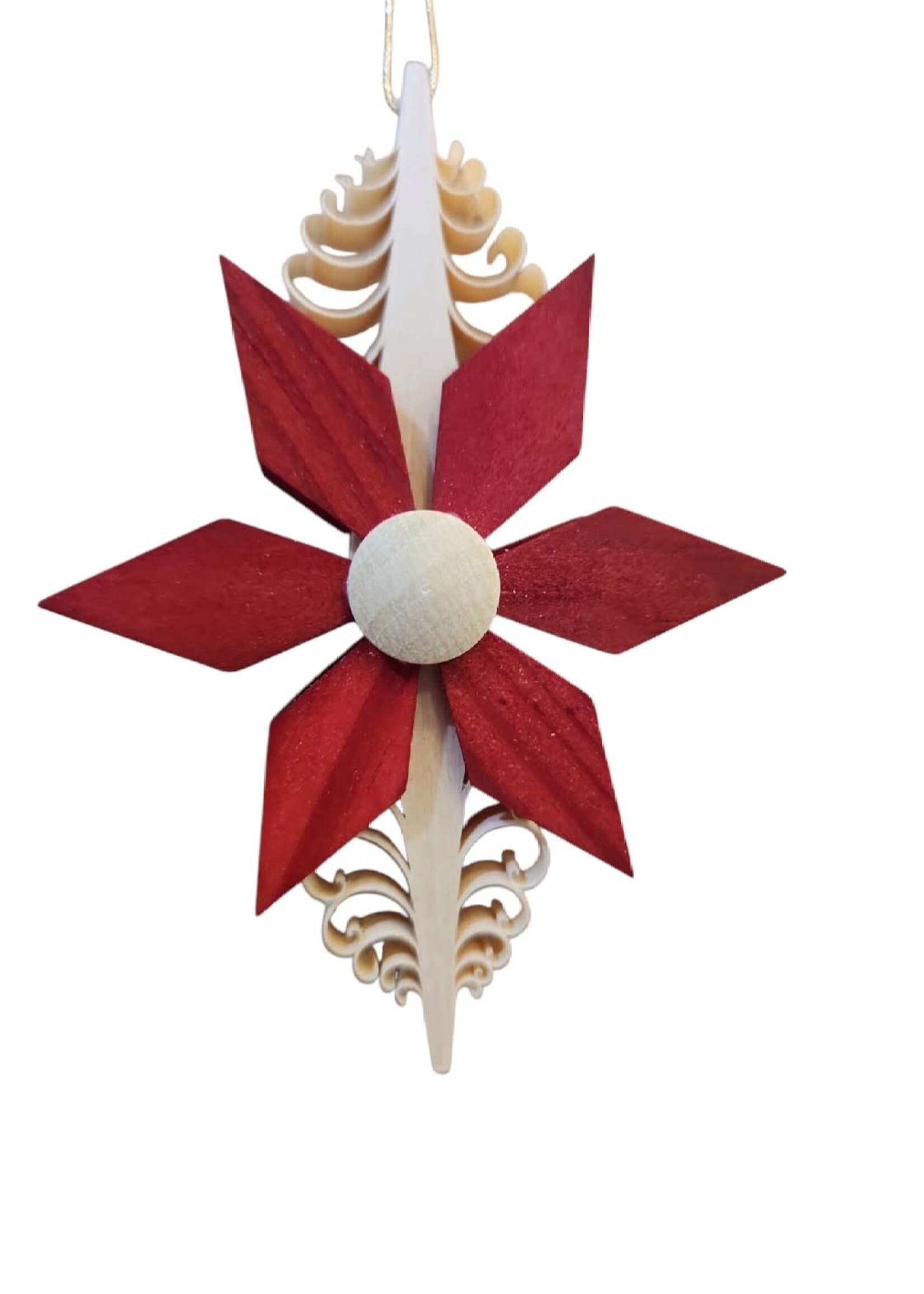 Rudolph 339/R Ornament Curly Wood Red