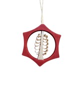 Rudolph 327 R Ornament Curly Wood Red