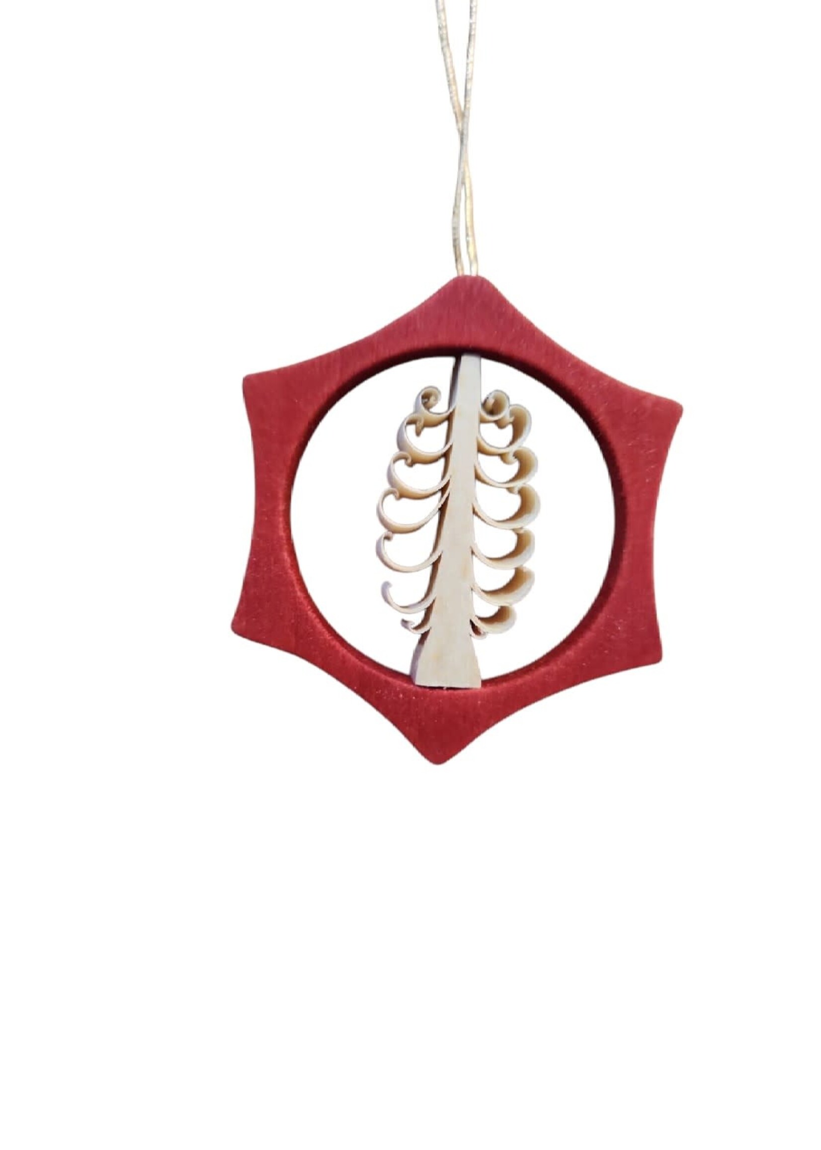 Rudolph 327 R Ornament Curly Wood Red