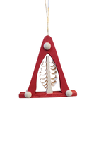 Rudolph 340/R Ornament Curly Wood Red