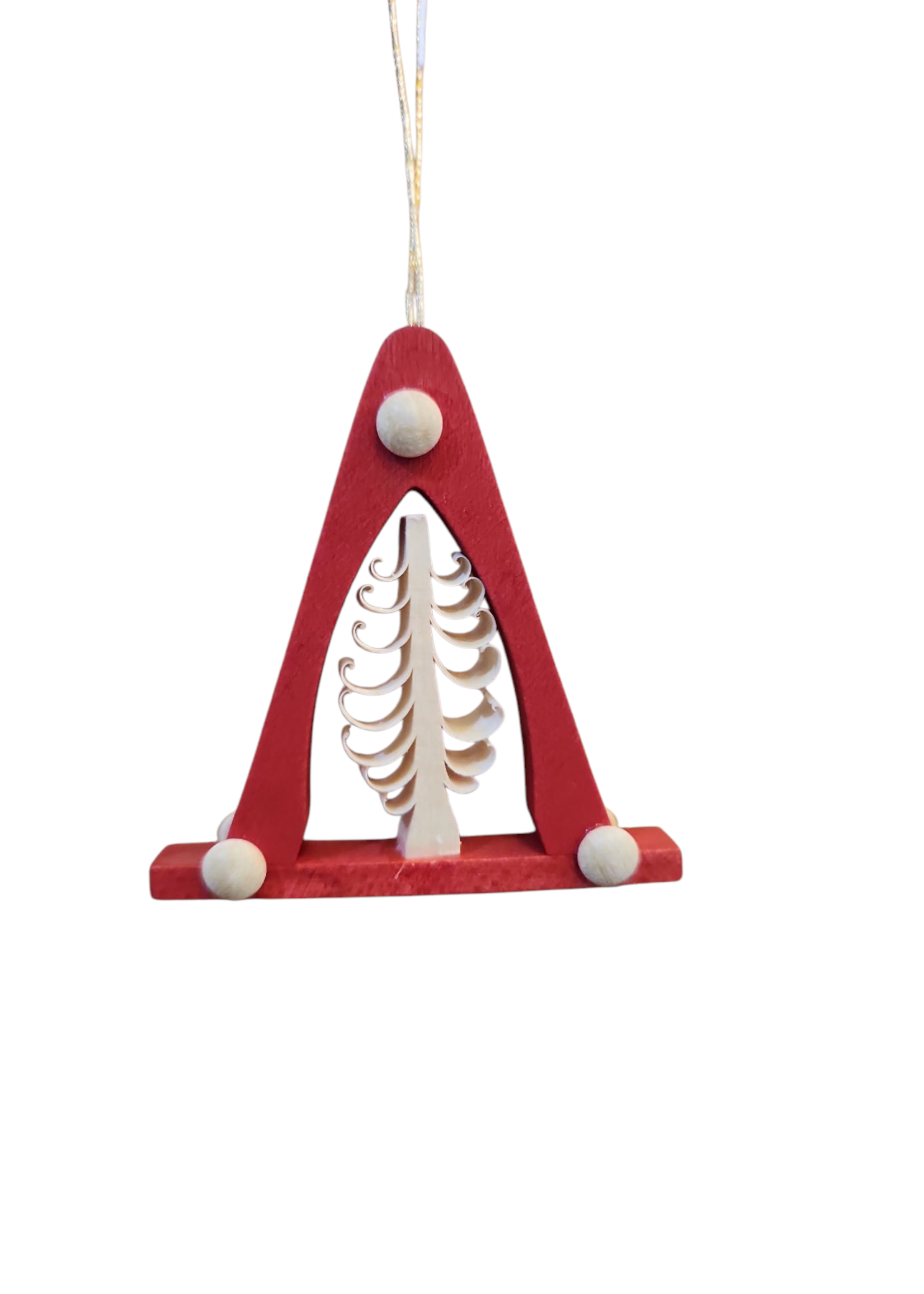 Rudolph 340/R Ornament Curly Wood Red